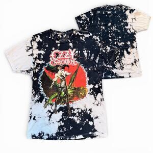 Ozzy Osbourne The Ultimate Sin Tie Dye Bleached Was T Shirt Size Medium